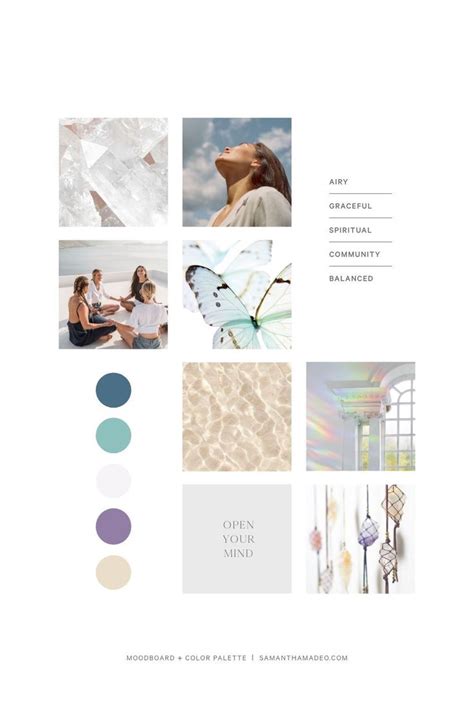 Moodboard Airy And Spiritual Samantha Madeo Design Brand Colors