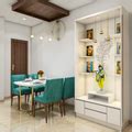 Convenient Contemporary Compact Sized Mandir Design Livspace