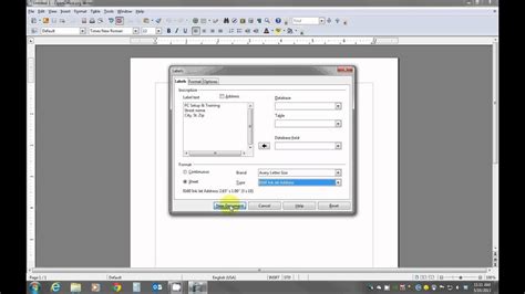 Creating Labels Using Openoffice Youtube