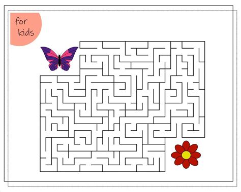 A maze game for kids. guide the butterfly through the maze to the ...