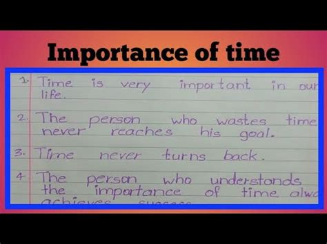 Line Essay On Importance Of Time Essay On Importance Of Time In