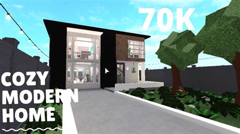 Roblox Bloxburg Cozy Modern Home 70k Speedbuild Youtube