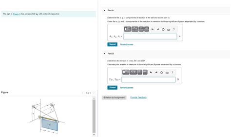 Solved The Sign In Figure 1 Has A Mass Of 80 Kg With Chegg