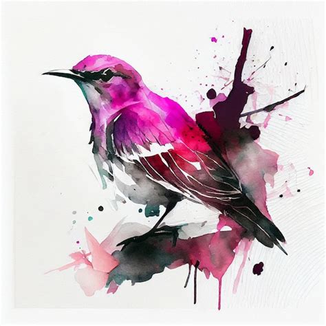 Premium Photo | Bird watercolor drawing paint