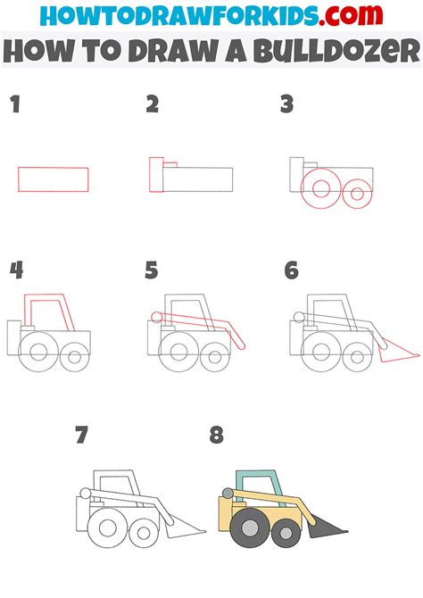 How to Draw a Bulldozer - Easy Drawing Tutorial For Kids