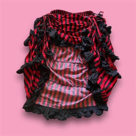 Black And Red Striped Ruffle Pirate Inspired Depop