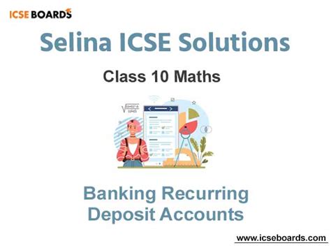 Selina Icse Class 10 Maths Solutions Chapter 2 Banking Recurring Deposit Accounts