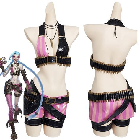 LOL Arcane Jinx Bikini Cosplay Set Halter Top and Bottoms Etsy México