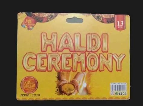 Golden Air And Helium Haldi Ceremony Foil Balloon Packaging Type