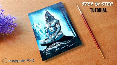 Mahadeva Painting Acrylic On Canvas Lord Shiva Painting 🙏 Youtube