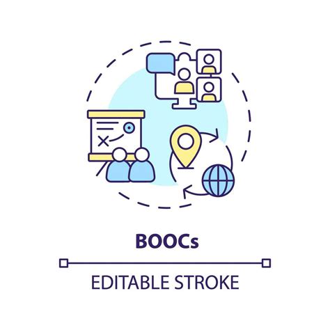 2d Editable Multicolor Icon Boocs Concept Simple Isolated Vector Mooc Thin Line Illustration