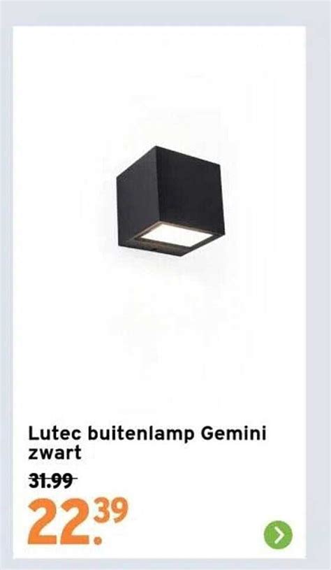 Lutec Buitenlamp Gemini Zwart Aanbieding Bij Gamma Folders Nl