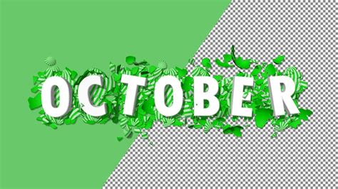 Premium Psd October Green Color 3d Text Isolated On Easters Broken