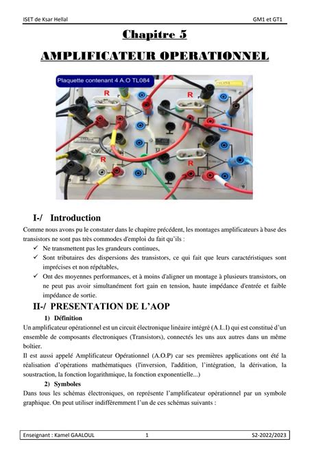 Solution Amplificateur Operationnel Studypool