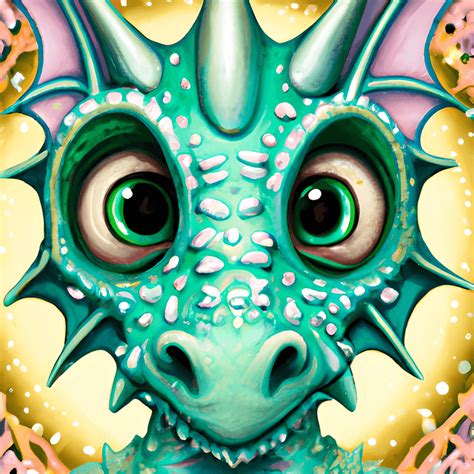 Extremely Cute Baby Dragon Painting Creative Fabrica