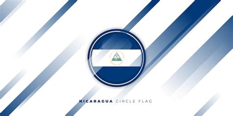 Design De Bandeira Do Círculo Da Nicarágua Com Fundo Abstrato Geométrico Para O Design Do Dia