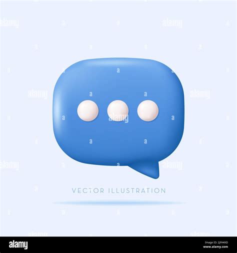 D Social Media Chat Icon Button Speech Bubble With Three Dots