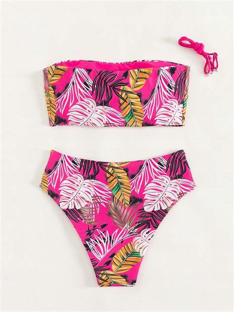 STRÓJ KĄPIELOWY BIKINI W TROPIKALNY WZÓR FIGI SHEIN L oficjalne archiwum Allegro