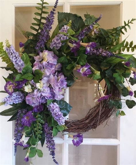 Purple Wreath Hydrangea Wreath Spring Purple Wreath Hydrangea Purple