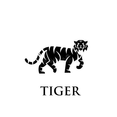 Tiger Animal Logo Icon Designs Vector Illustration With Black Color