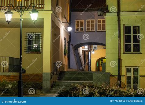 Old Town by Night in City of Warsaw Stock Image - Image of night ...