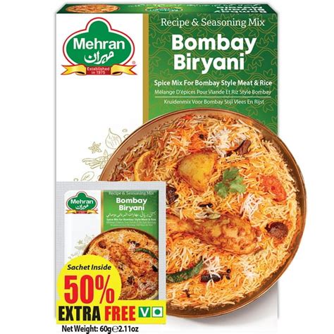 Mehran Bombay Biryani Masala Recipe And Seasoning Mix Traditional Indian Spice Powder Blend For