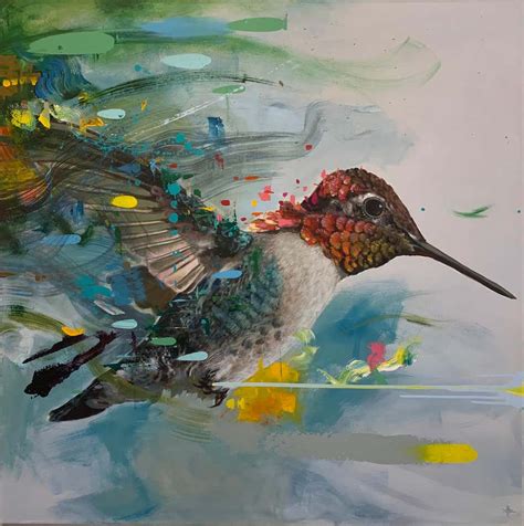 Hummingbird Paintings - 128 For Sale on 1stDibs | humming bird painting ...