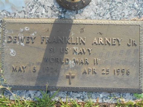 Dewey Franklin Arney Jr 1924 1998 Memorial Find A Grave