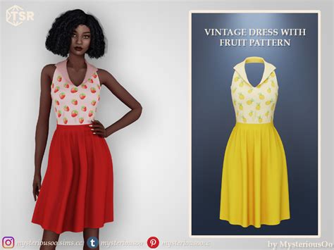 MysteriousOo — Vintage dress with fruit pattern in 6 colors ...