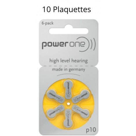 Piles Auditives Powerone P10 Sans Mercure 10 Plaquettes