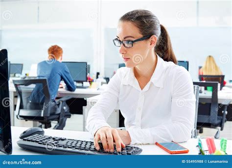 Brunette Glasses Office Telegraph