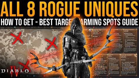 Diablo 4 Best UNIQUE TARGET FARM SPOTS ALL 8 ROGUE UNIQUES HOW TO