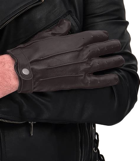 Leather Driving Gloves For Men Mens Cold Weather Touch Screen Ridding