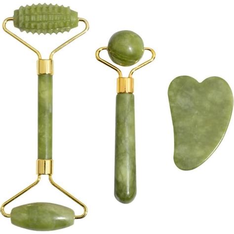 Jade Roller And Gua Sha Set Facial Beauty Roller Skin Care Tools Soin