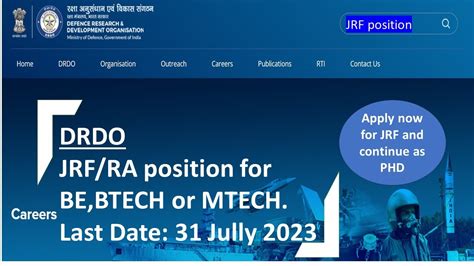 Drdo Jrf Ra Post I Drdo Recruitment I Detailed Notification I How