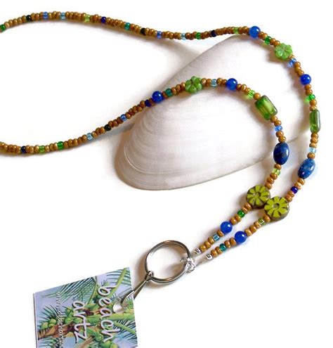 Beaded Boho Lanyard Beach Lanyard Boho Lanyard Beaded Lanyard