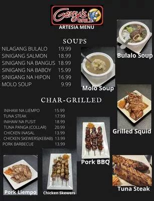 Gerry S Grill Menu Philippines Updated Prices In October