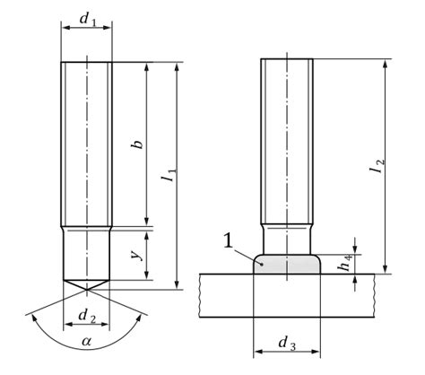 Customized Welding Studs ISO 13918 PD Drawn Arc Partially Threaded