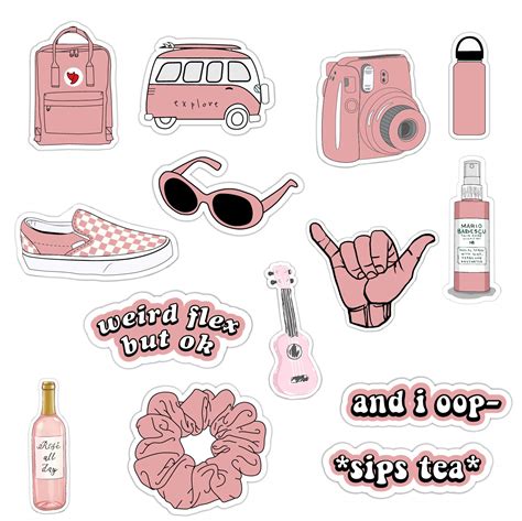 Buy Vsco Girls Stickers For Water Bottles Big Pack Pink Waterproof