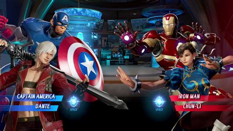 MARVEL VS CAPCOM INFINITE Captain America And Dante Vs Iron Man And