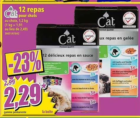 Promo Repas Pour Chats Cat Chez Norma Icatalogue Fr