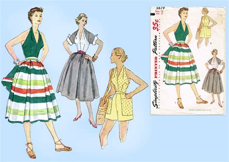 Simplicity 3879 1950s Misses Skirt Halter 31 B Vintage Sewing Pattern Vintage4me2