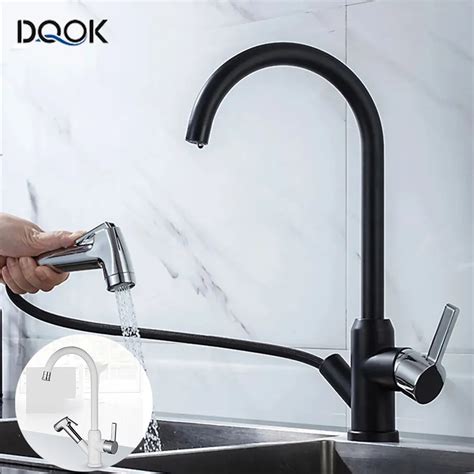 Brushed Nickel Kitchen Faucet Flexible Pull Out Nozzle Kitchen Sink