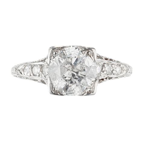 Egl Certified 156 Carat Diamond Platinum Engagement Ring For Sale At