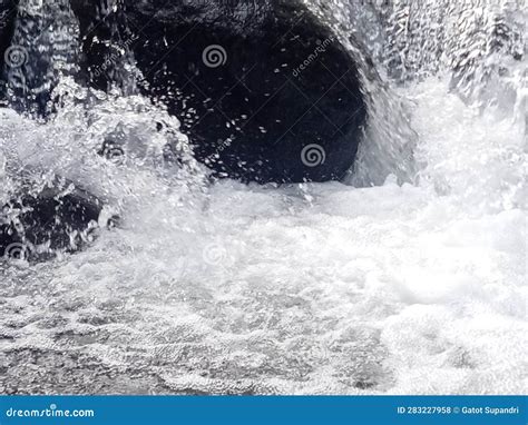 Foaming River Water Flow Down Splash Drop Of Water Stock Photo Image