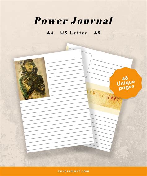 POWER JOURNAL, Printable Journal, Printable Notebook. - Etsy