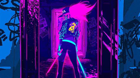 Cyberpunk Neon Pink Yellow Light Blue Entertainment Game