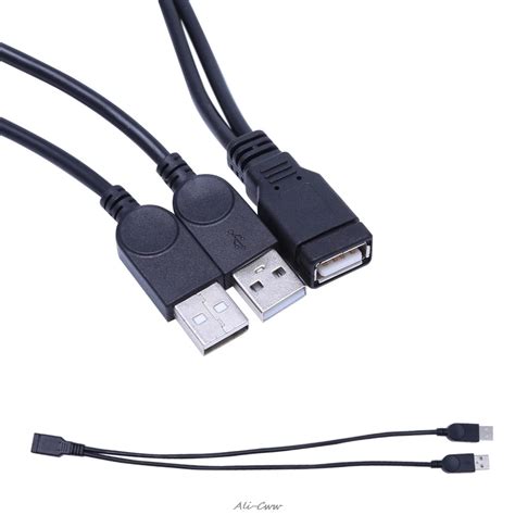 USB 2 0 Type A 1 Female To 2 Male Double Dual USB Y Splitter Data Sync