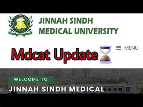 Mdcat Latest Update Notification By Jinnah Sindh Medical University