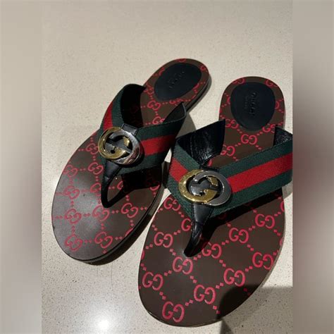 Gucci Shoes Authentic Gucci Gg Thong Web Sandal Poshmark